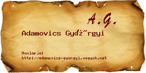 Adamovics Györgyi névjegykártya